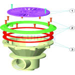 Náhradné diely pre ASTRALPOOL dnovú výpusť d210 mm